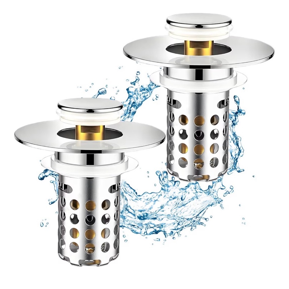 Stainless Steel Sink Strainer Set of 2 - Picture 1 of 6